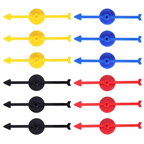 12pcs Arrow Game Spinners, 3.94in 4 Colors Plastic Spinner Game Pointer Accessories for Classroom Board Game Spinners for Activities DIY Projects