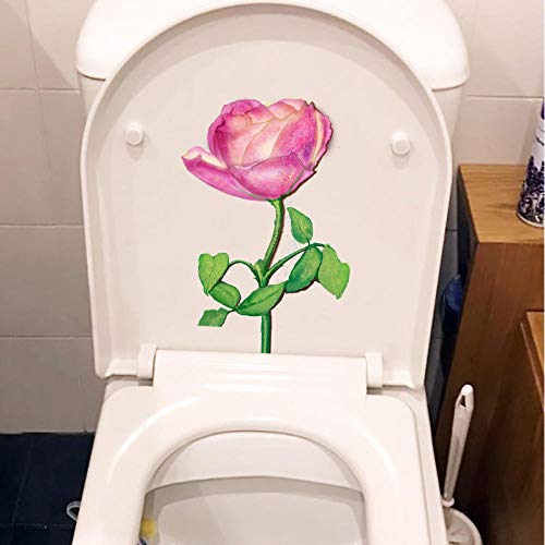 SHMAZ Bathroom Toilet Sticker 15.8X23.4CM Delicate Pink Living Room Bathroom Wall Decor Sticker