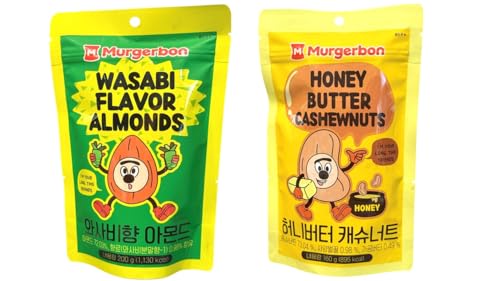 Image of Combo - Wasabi Almond and Honey Butter Cashew - Hat Hanh Nhan Vi Mu Tat va Hat Dieu Vi Bo Mat Ong - 2 Bags per Order