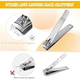 Ouligay 4PCS Straight Nail Clippers for Thick Nails Stainless Steel Toe Nail Clippers Edge Toenail Clipper Heavy Duty Fingernail Clipper Set for Men and Women Silver - Image 7