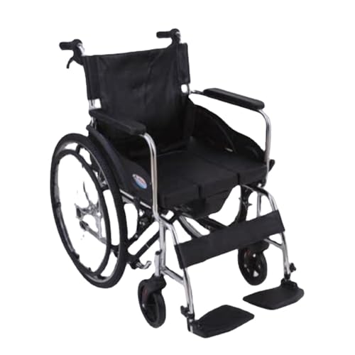 車椅子折りたたみ軽量ポータブルバスチェア高齢者用障害者用トイレ付きスクーター (黒)