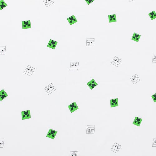 Miniatura 8 de Minecraft Sábana Bajera Oficial Individual Diseño De Cuadrículas Diseñada Para Camas Individuales Poliéster Suave Con Borde Elástico Dormitorio Infantil Verde Y Blanco