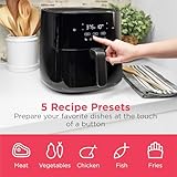 Frigidaire 3-in-1 Air Fryer, Large 5.3 QT Capacity, Digital Display, 3 Cooking Modes, 5 Recipe Presets, Automatic Shake Reminder, PFAS-Free Cooking Surfaces, Black
