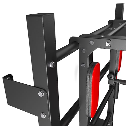 K-Sport: Trainingsset Sprossenwand + Dip Station, Klimmzugstange & Trainingsbank I Kraftstation mit Pull-Up Bar, Dip Stange & Hantelbank, inkl. E-Book