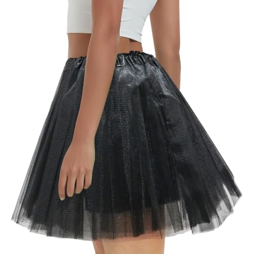 Women's 5-Layer Tulle Tutu Skirt, Adult Dance Ballet Tulle Dress,Teens Halloween Cosplay Running Tutu