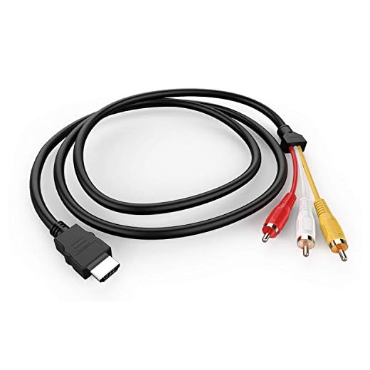 HDMI to RCA Cable, 1080P 5ft/1.5m HDMI Male to 3-RCA Video Audio AV Cable Connector Adapter Transmitter for TV HDTV DVD