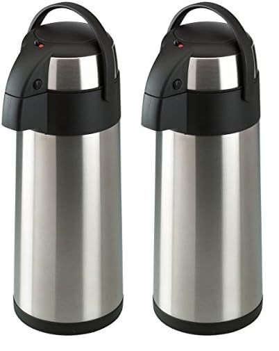 axentia Bouteille Isotherme à Pompe en Acier Inoxydable, Pichet à Pompe Double Paroi avec Poignée, Capacité d’env. 5L, env. Ø 17 x 43,5 cm,...