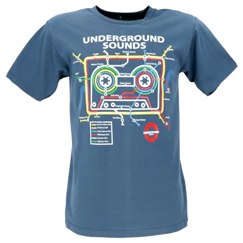 T-shirt métro Sound col rond manches courtes homme XL en coton bleu clair