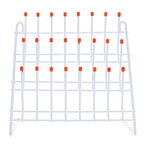 Iplusmile Peg Wall Glassware Drying Rack 24 Peg Metal Wire Lab Glassware Rack - Self-Standing/Wall-Mount Tube Draining Rack Cleaning Equipment For Laboratory - 11.8X11.8X4.5 Inch Artwork Drying Rack #TOP1