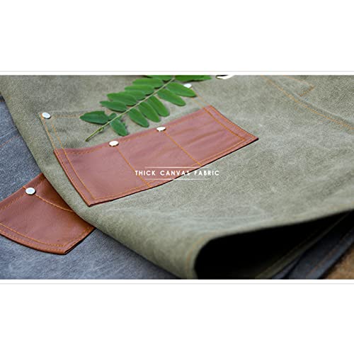 FYYYY Delantal Cocina, Delantal De Lona con Espalda Cruzada con Bolsillos, Correa Ajustable Y Delantal De Bolsillos… - Imagen 7