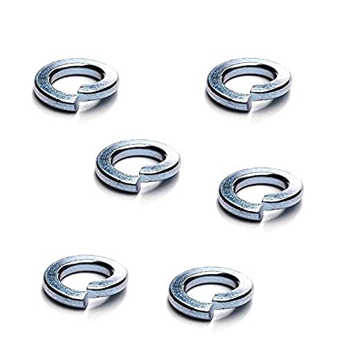 Merriway BH04868 (50 Pcs) Split Lock Spring Washer, Zinc Plated Steel M8 - Pack of 50 Pieces, Silver