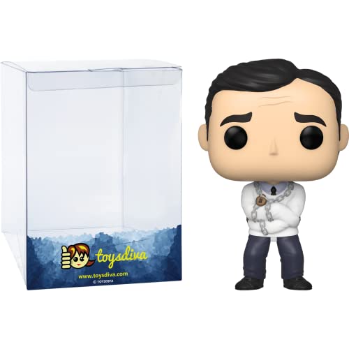 Michael Scott: P O P ! Tv Vinyl Figurine Bundle With 1 Compatible 'Toysdiva' Graphic Protector (1044 - 51486 - B)