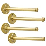 Mewutal 4pcs Gold Industrial Pipe Clothes Bar 12