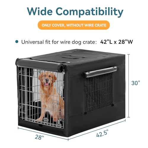 PETSFIT Capa de gaiola para cães de arame (76,2 cm/91,4 cm/106,7 cm), porta única, janela de malha,