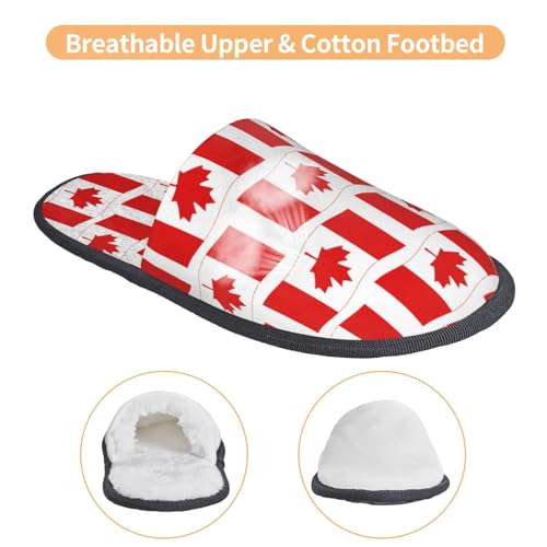 Canada Print House Slippers For Women And Men,Soft Slippers With Memory Foam,Non-Slip Indoor Home Shoes3