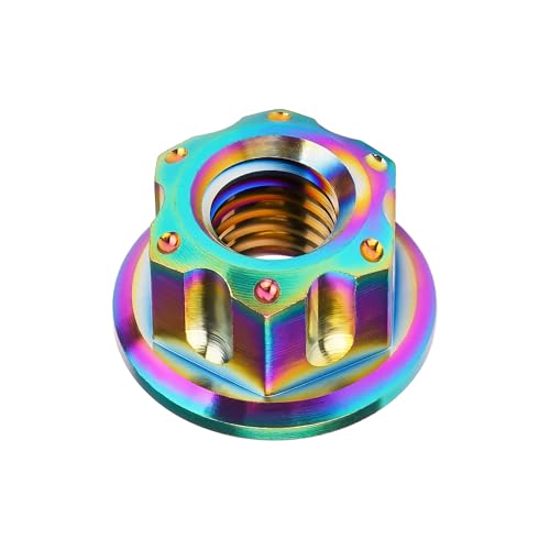 Image of Titanium M6 M8 M10 M12 M14 M16 Flange Bolt Nut Bicycle Motorcycle Rear Axle Car Modification Accessories Pack of 6 (M8 Pitch 1.25mm, Rainbow)