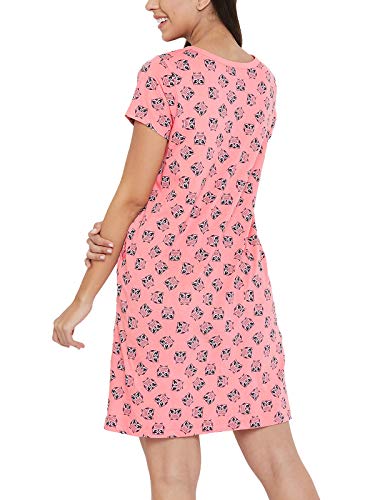 Image of Clovia Women's Cotton Above Knee Casual Night Shirt