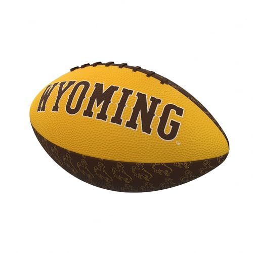 Logo Brands 245-93Mr-3: Wyoming Repeating Mini-Size Rubber Football