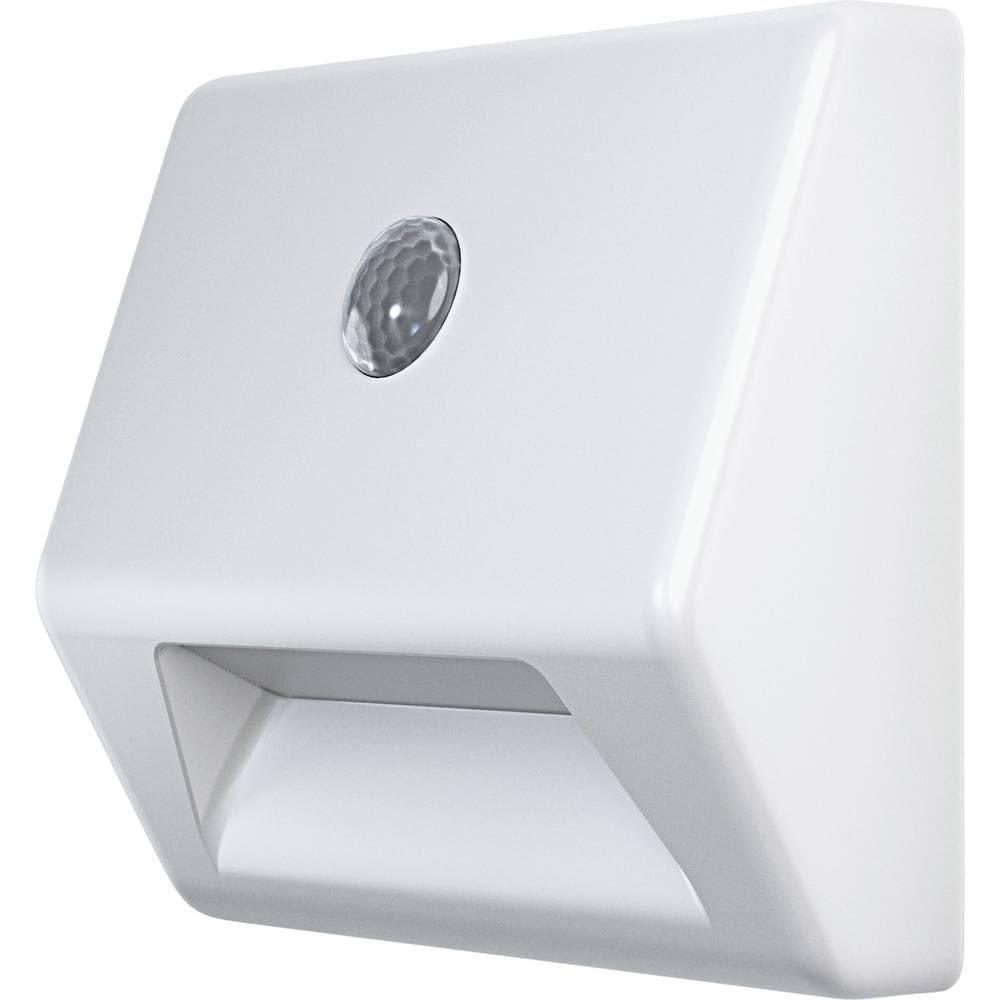 Osram NIGHTLUX Stair Night Light, White, Motion Sensor, IP54, Battery Operated, 4000K Cool White, Ideal for Stairs and Flexible Mounting Options