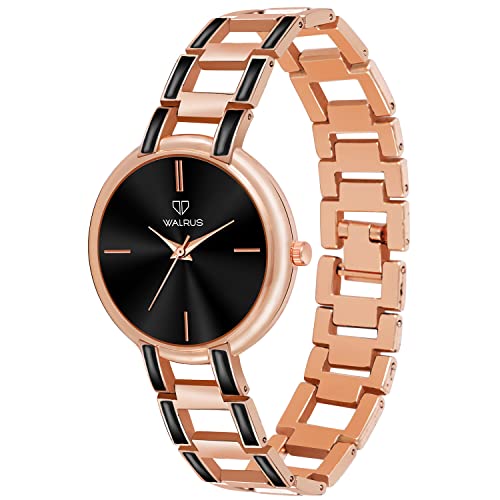 Image of Walrus Analog Metal Strap Wrist Watch for Women - Thin Chain Type Women's Watch for Gift