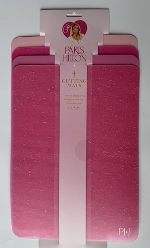 Cutting Mats, 13 x 9.5 inches, Pink, Set of 4, Dishwasher Safe, Textured Grip Backing