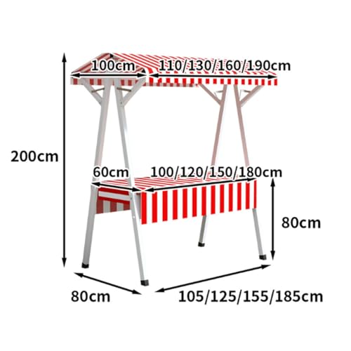 Genérico Carro de Festival con Ruedas, Carrito de Camping Plegable, Carrito de Camping portátil, Carrito Plegable, Carrito de Comedor portátil con toldo Parasol, quiosco Plegable para Puesto de merca