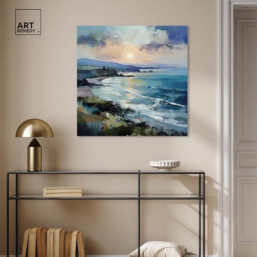 Art Remedy A Beach Far Away Canvas Coastal Farmhouse Wall Art, Gallery Wrapped, 30" x 30" by Art Remedy - Used condition - Image 3