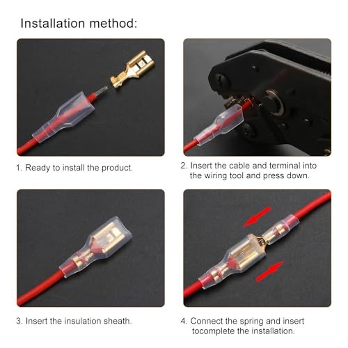 YIXISI 440 PCS 2.8mm 4.8mm 6.3mm Male and Female Wire Spade Connector Kit, Electrical Crimp Terminal Block Assortment Kit - Image 4