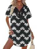 Ekouaer Swimsuit Cover Ups for Women Lace Crochet V-Neck Bikini Beach Coverups Dress for Swimwear Bathing Suit