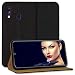 Produktbild mtb more energy® Leder-Tasche Bookstyle für Samsung Galaxy A40 (SM-A405, 5.9'') - schwarz - Echtleder - Schutz Case Wallet Cover Hülle