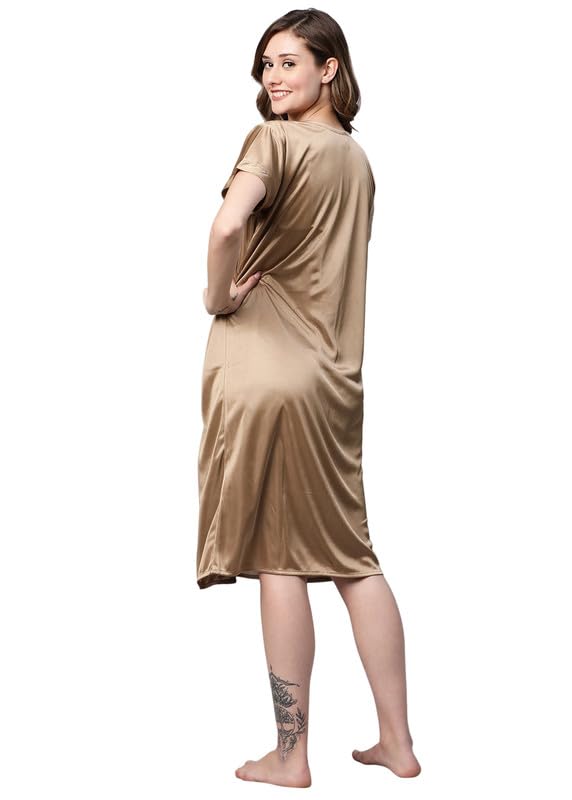 AV2 Women Satin Short Nighty with Lace & Robe 1306 - Image 2