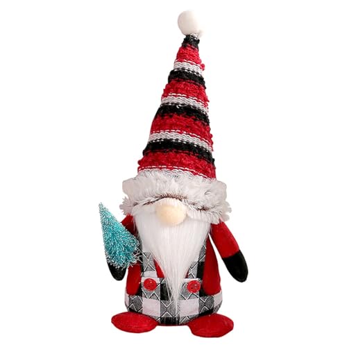 ZWTPGKRD Decoración de gnomos de punto de invierno de Navidad, muñeca sin rostro, figuras de gnomos festivos para escaparate de tienda, fiesta, muñeca de punto