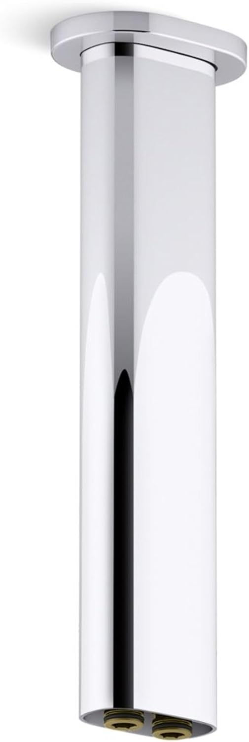 Kohler K-26326-SN Statement 10" Ceiling Mount 2-function Rainhead Arm and Flange, Vibrant Polished Nickel