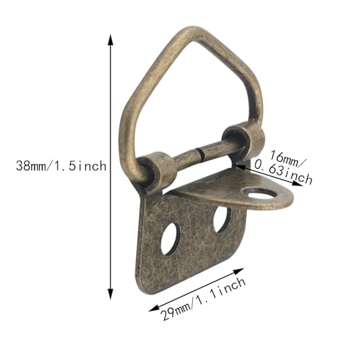 Image of 4PCS Large Wide D-Ring Picture Hanging Hardware Heavy Duty D Ring Picture Hangers with 3 Holes Metal Hanging Plates for Paintings, Mirror, Clock, Decoration, Artwork Picture Frame