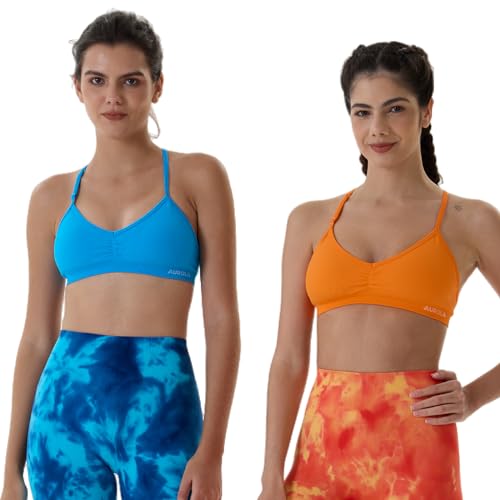 Image of AUROLA Mercury Workout Sports Bras Women Athletic Removable Padded Backless Strapy Minimal Crop Top