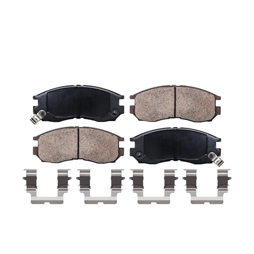 Image of Detroit Axle - Front Brake Kit for 1989-1997 Mitsubishi Galant, 1992-1995 | Expo, 1993-1995 Eagle Summit, 92-93 2000 GTX, Disc Brake Rotors Ceramic Brake Pads Replacement 10.12 inch inch Front Rotor