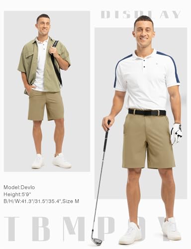 Image of TBMPOY Men's 9 inch Golf Shorts Stretch Quick Dry Dress Casual Shorts