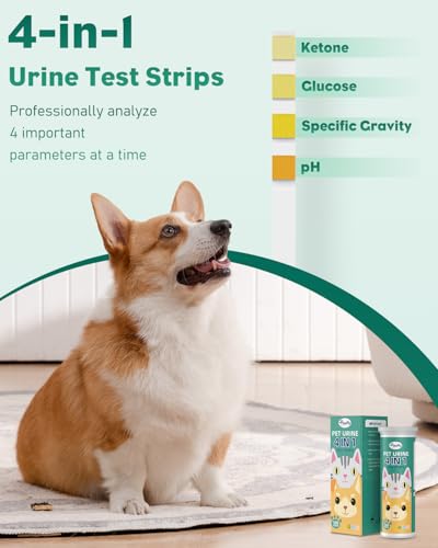 pawfly urine test strips 100 strips pet urine testing strips for ketone glucose specific gravity amp ph urinalysis test strips for vets
