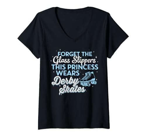 Mujer Divertido regalo para niña Roller Derby - Esta princesa usa derby Camiseta Cuello V