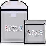 NON-JUCKENDEN & DURABLE SAFE BAG: Einfach Ihre Wertsachen in der feuerfesten Dokumentenspeichern einlegen, Aitere Brandschutzbeutel, beschichtet mit neuem umweltfreundlichen Qualität Glasfaser, der available in Extremen Umgebungen Wie Branden Überschwemmungen, Wirbelstürme usw. überleben Kann.