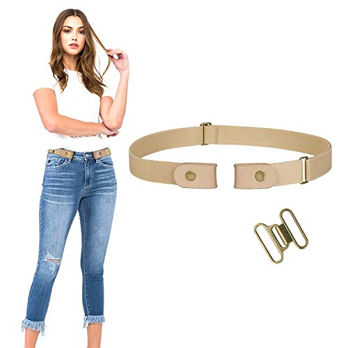 Image of WERFORU No Buckle Stretch Belt for Women and Men Elastic Waist Belt up to 72 Inches for Jeans Pants