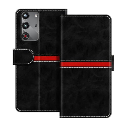 ESACMOT U[EHbgP[X ZTE Nubia Red Magic 10S Pro+ 5G Ƃ̌݊ XgCvfUC J[h[t }Olbg蒠^Jo[ (ubN)