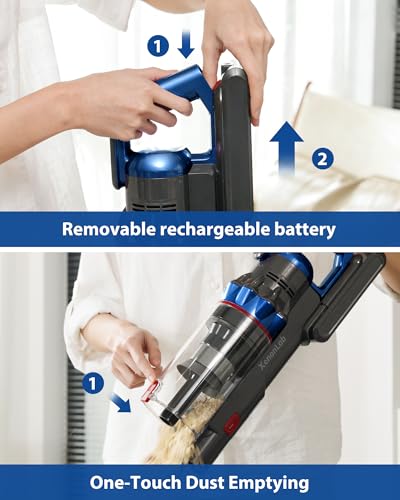 Image of Cordless Vacuum Cleaner, 75Mins /55KPa /650W Freestanding Stick Vacuum Cleaners for Home