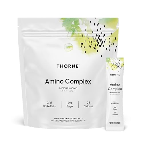 Image of THORNE - Amino Complex - Clinically-Validated EAA and BCAA Powder for Pre or Post-Workout - Promotes Lean Muscle Mass & Exercise Recovery* - Lemon - NSF Certified for Sport - Dairy-Free - 30 Servings