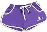 FlexzFitness Men's Solid Gym Workout Shorts - Fitted Bodybuilding Running Training and Jogging Shorts (5 Colors) Purple