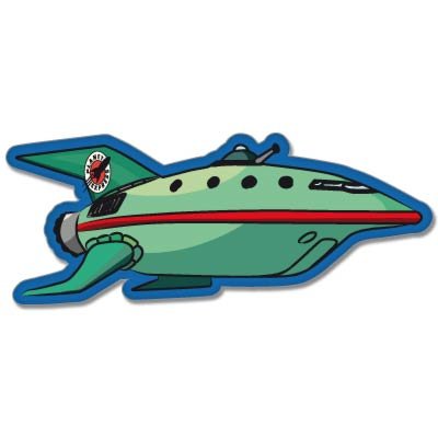 Futurama Planet Express Spaceship Vynil Car Sticker Decal - Select Size
