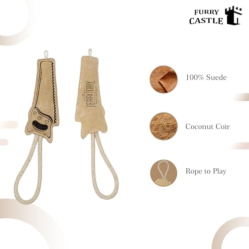 Image of Dog Toys Leather Saw Shape Perfect for Pets-Dog & Cats (Pack of 1, Tan)