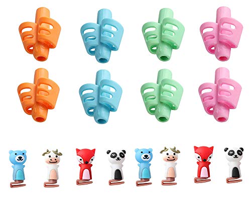 Pencil Grips For Kids Handwriting Children Pencil Holder Writing Aid Grip Trainer Pen Grip Posture Correction Tool(Set of 16PCS,Without pen)