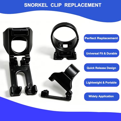 4 Paquete Clip Universal de Plástico para Sujetar Tubo de Snorkel de Buceo, Negro miniatura 3