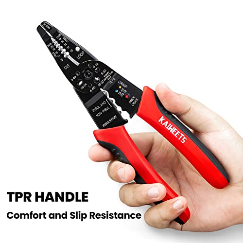 KAIWEETS Wire Stripper 10-22 AWG Wire Splicer Cable Stripper Multipurpose Wire Stripping Tool Electrical Wire Pliers with Screw Cutter - Image 5